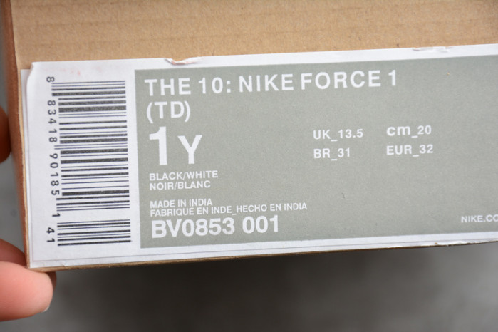 Air Force 1 Low OF Black  (TD)  BV0853-001